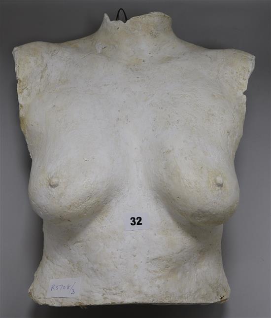 A plaster cast bust, signed and dated height 41cm